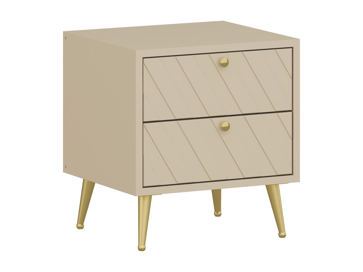 Nachttisch mit 2 Schubladen - Beige - TEODA von Pascal Morabito günstig online kaufen