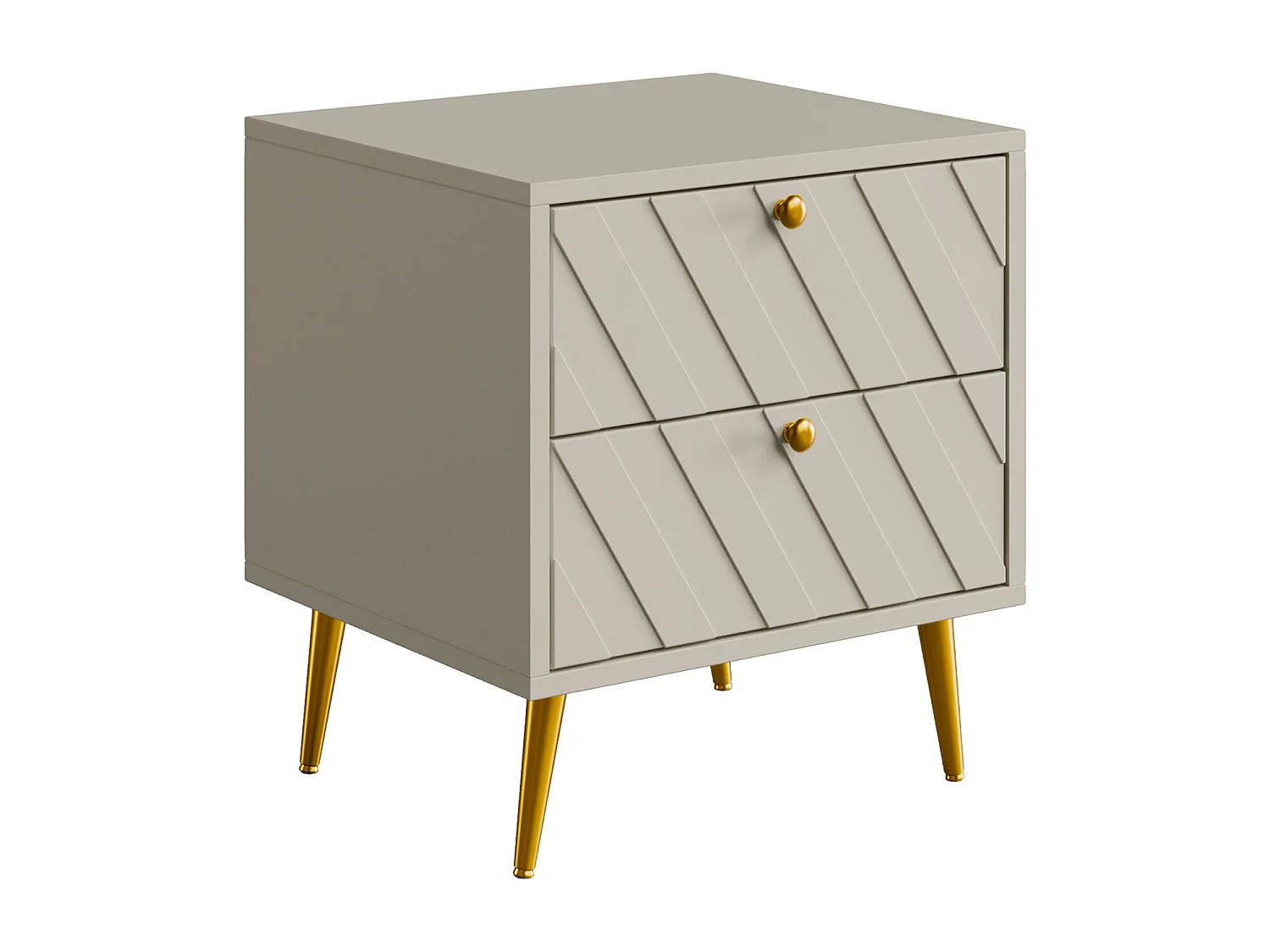 Table de chevet 2 tiroirs - Beige - TEODA de Pascal Morabito