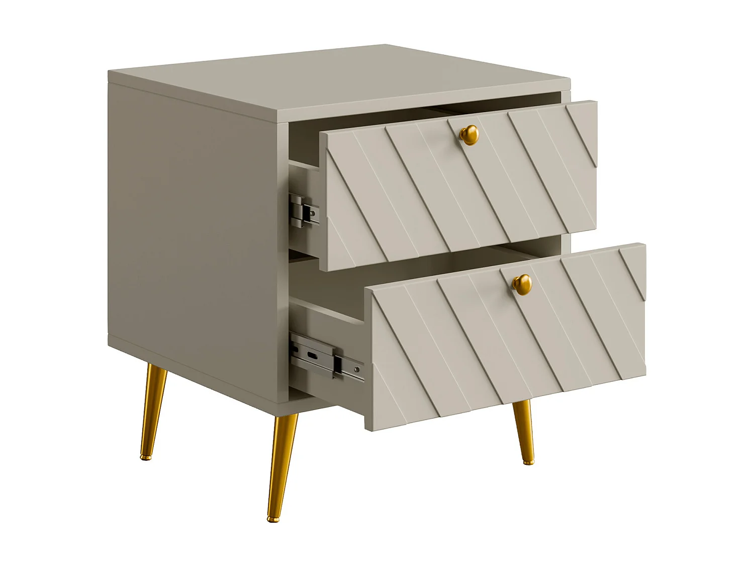 Table de chevet 2 tiroirs - Beige - TEODA de Pascal Morabito