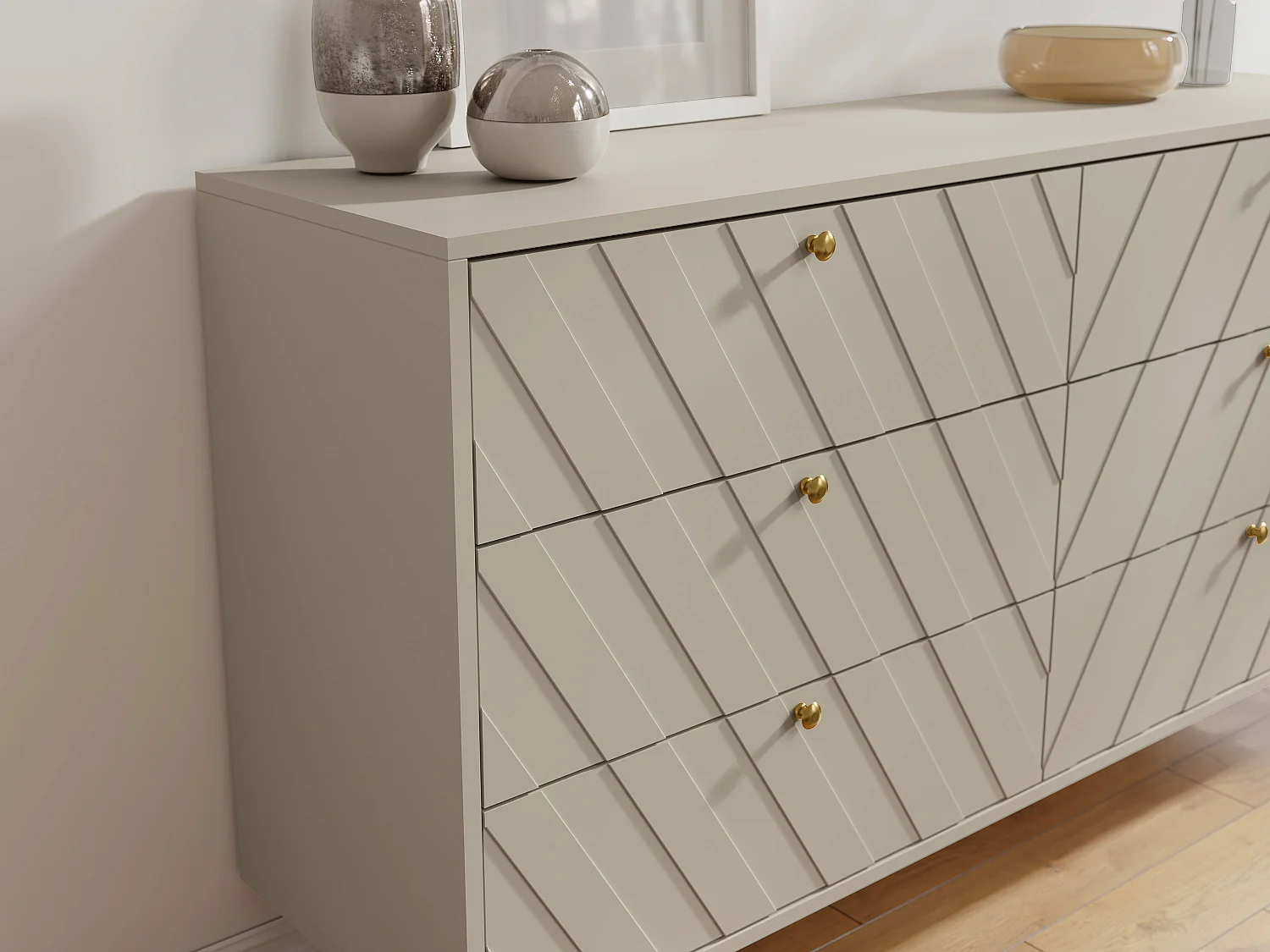 Commode 6 tiroirs - Beige - TEODA de Pascal Morabito