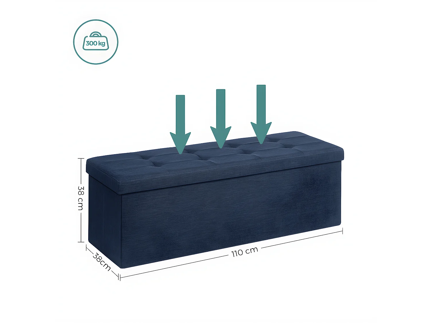 Coffre de rangement capitonné - L110 cm