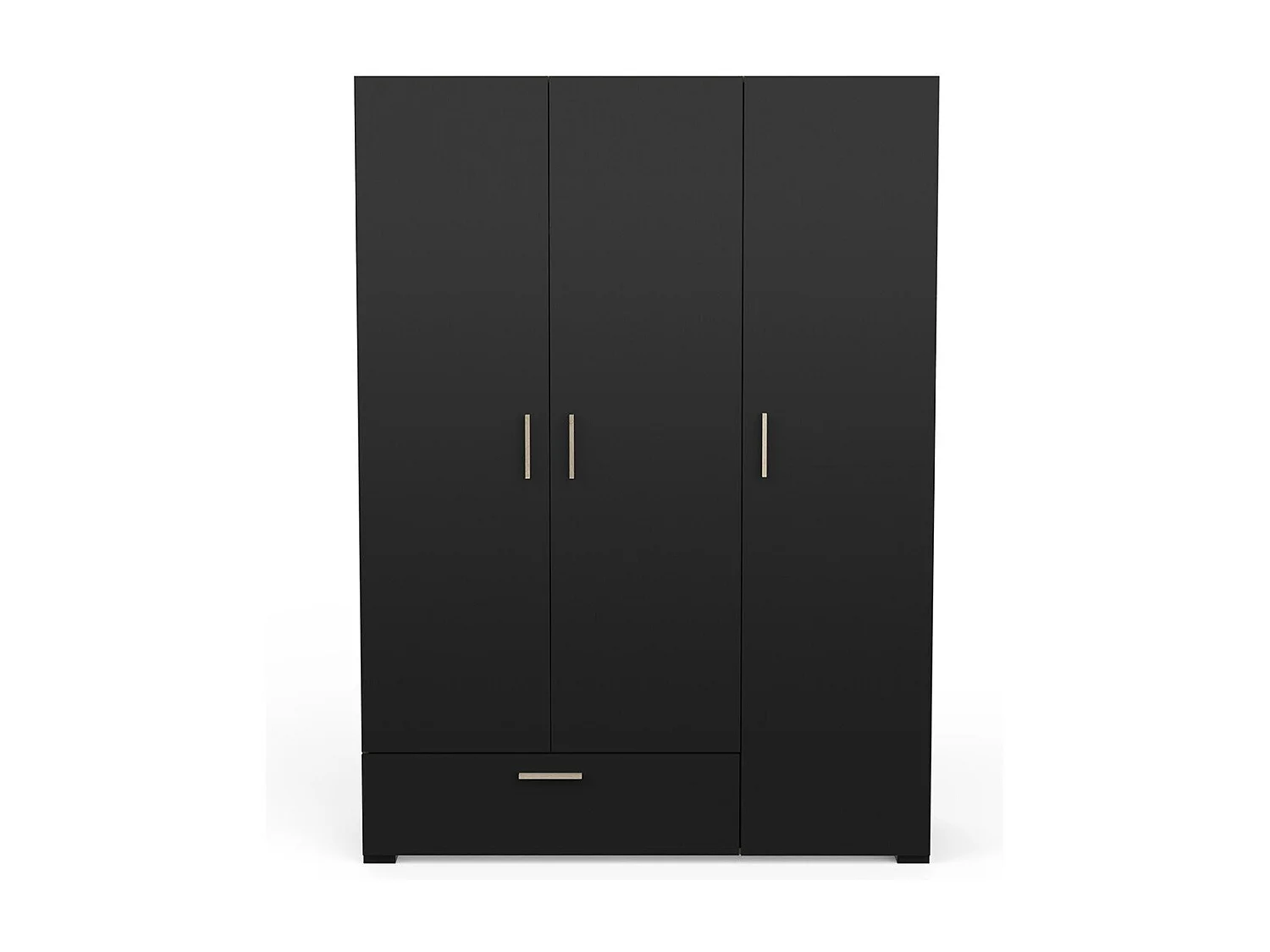 Armoire 3 portes, 1 tiroir et penderie avec lingère - L134,6 cm