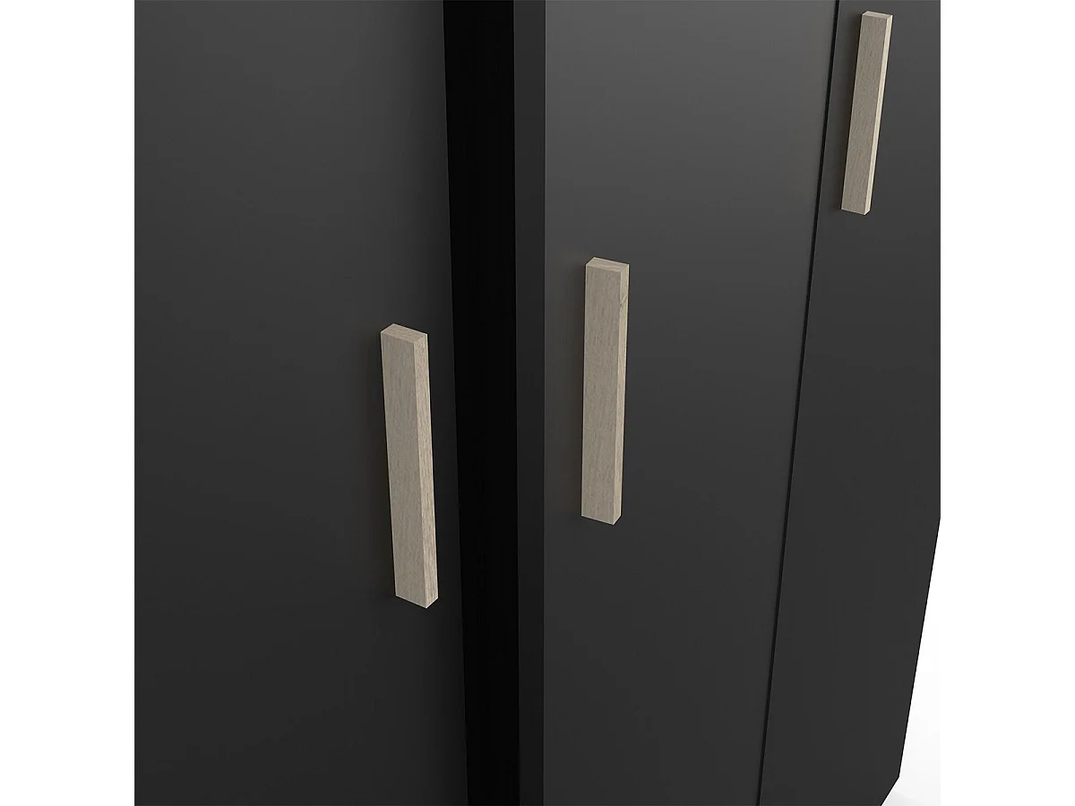 Armoire 3 portes, 1 tiroir et penderie avec lingère - L134,6 cm