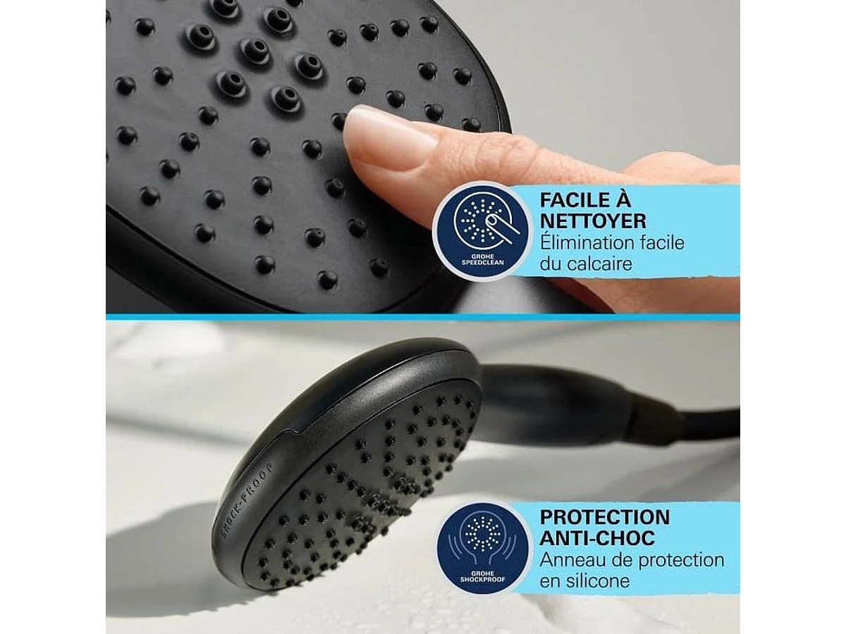 Colonne de douche thermostatique GROHE Vitalio Start 250 noire