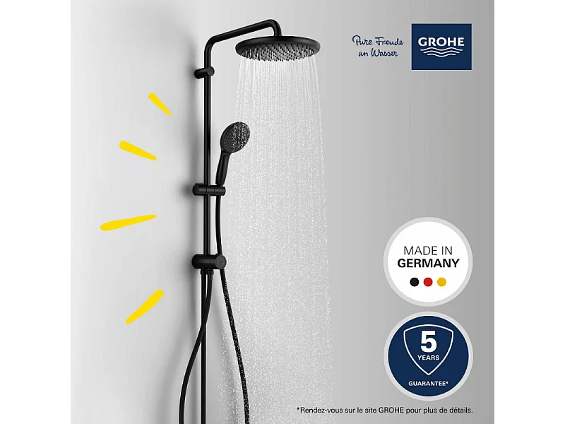 Columna de ducha sin grifo GROHE Vitalio Start 250 negro