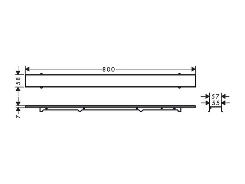 Caniveau de douche HANSGROHE RainDrain Rock 70 cm découpable et carrelable