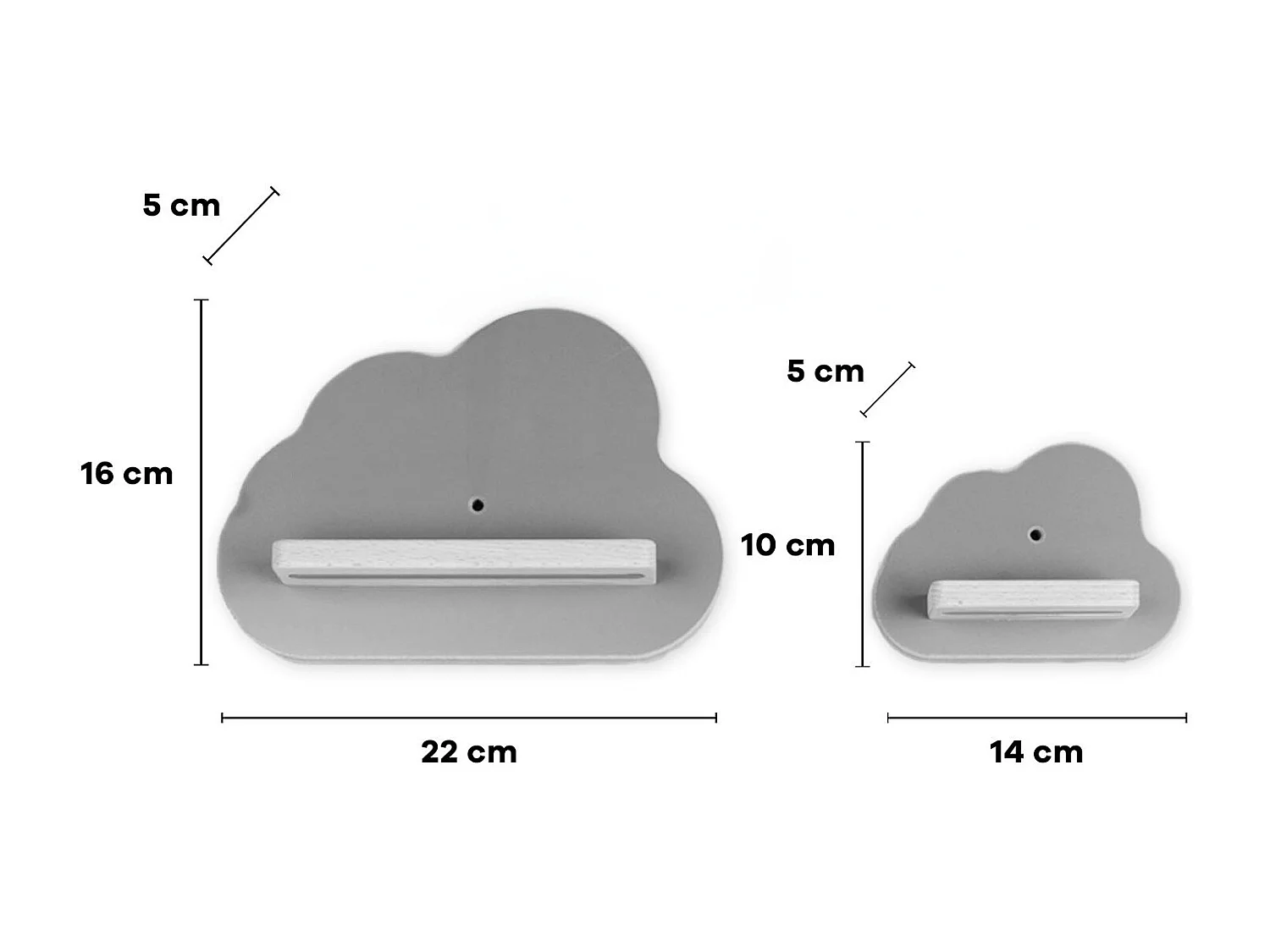 Wall Rack BOARTI Regal White H. 16 x W. 22 x D. 5 cm