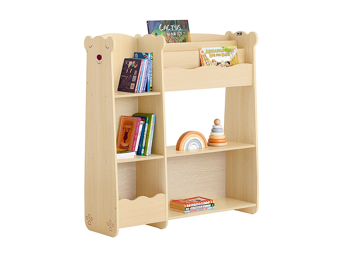 SoBuy Kinderopbergplank, kindermeubelopslag voor boeken en speelgoed, organisator boekenkast voor kinderslaapkamer, speelkamer, woonkamer, 91x30x100 cm, KMB101-N