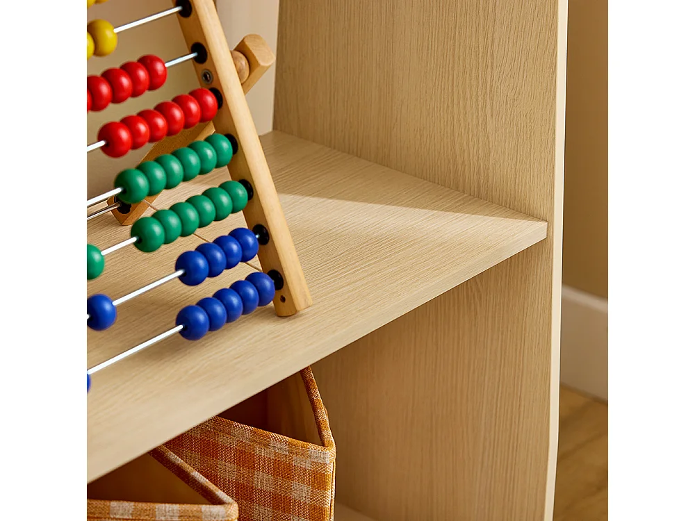 SoBuy Kinderopbergplank, kindermeubelopslag voor boeken en speelgoed, organisator boekenkast voor kinderslaapkamer, speelkamer, woonkamer, 91x30x100 cm, KMB101-N