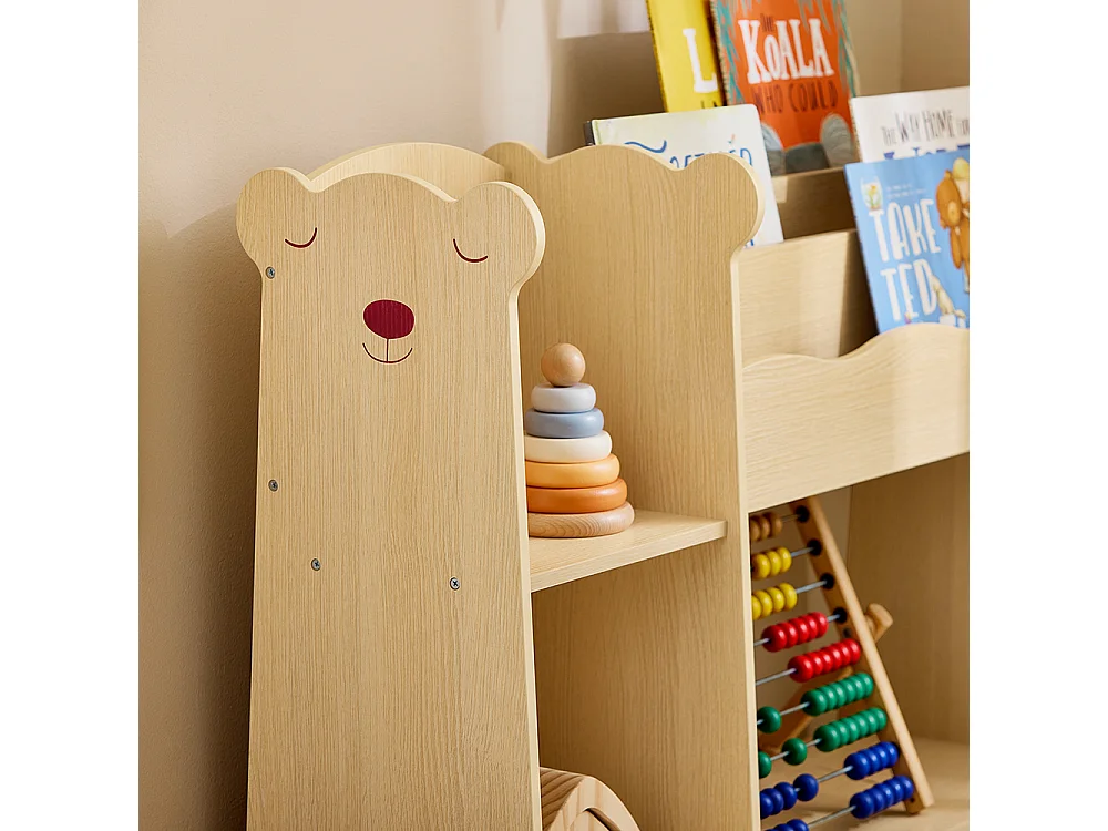 SoBuy KMB101-N Étagère de Rangement pour Enfants, Meuble Enfant Rangement pour Livres et Jouets, Bibliothèque Organisateur