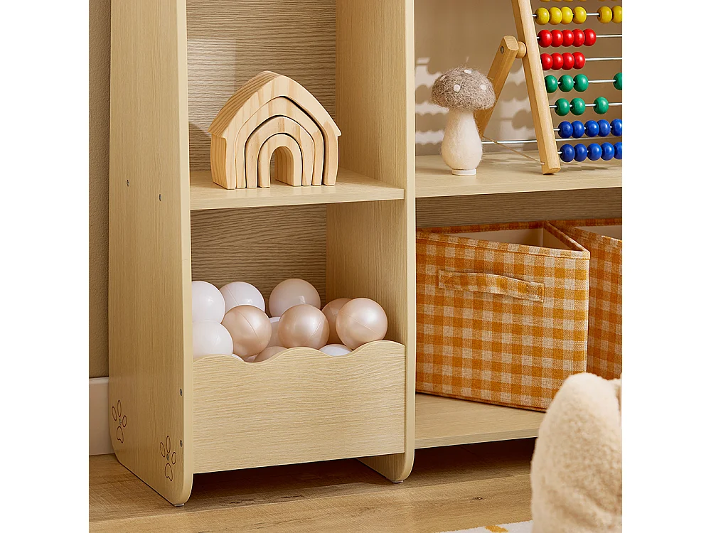 SoBuy KMB101-N Étagère de Rangement pour Enfants, Meuble Enfant Rangement pour Livres et Jouets, Bibliothèque Organisateur