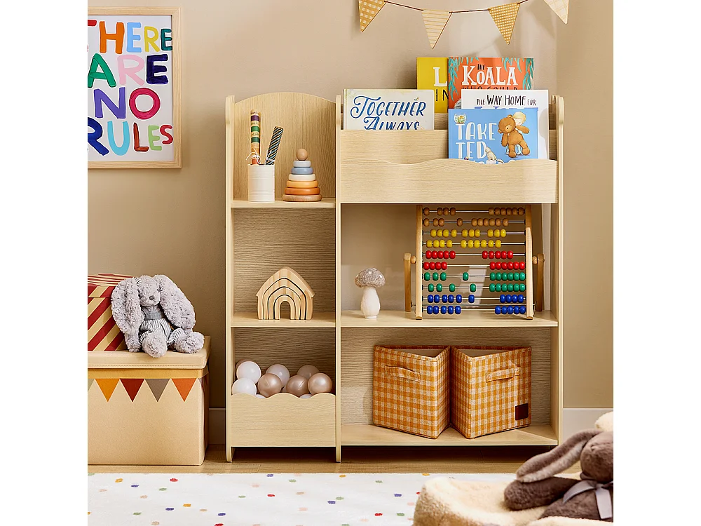 SoBuy KMB101-N Étagère de Rangement pour Enfants, Meuble Enfant Rangement pour Livres et Jouets, Bibliothèque Organisateur