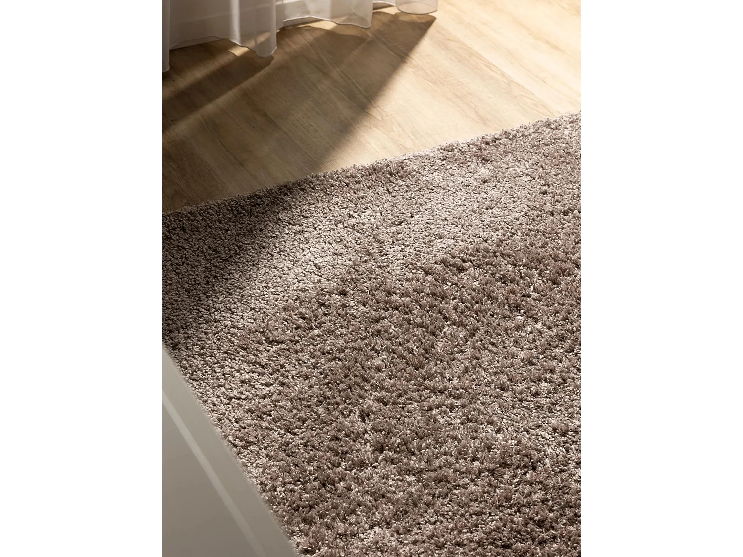 Tapis à poils longs Soho Taupe 160x160 cm