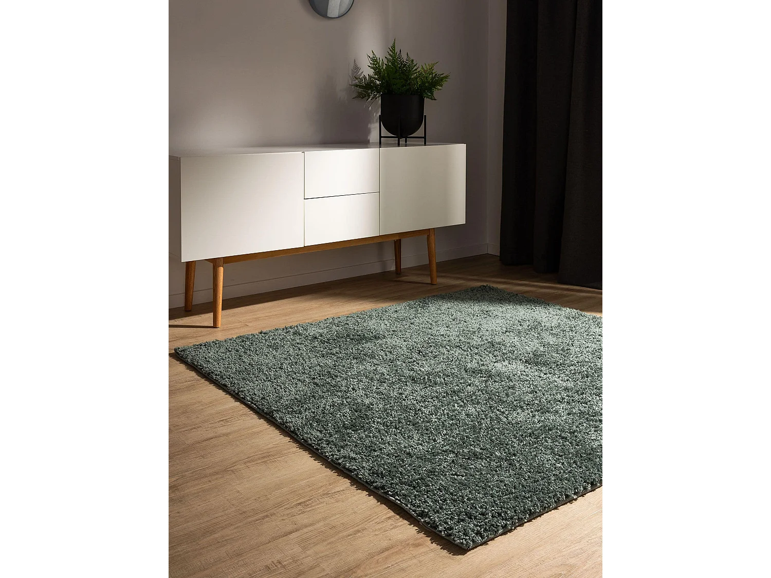 Tapis à poils longs Soho Vert clair 200x200 cm