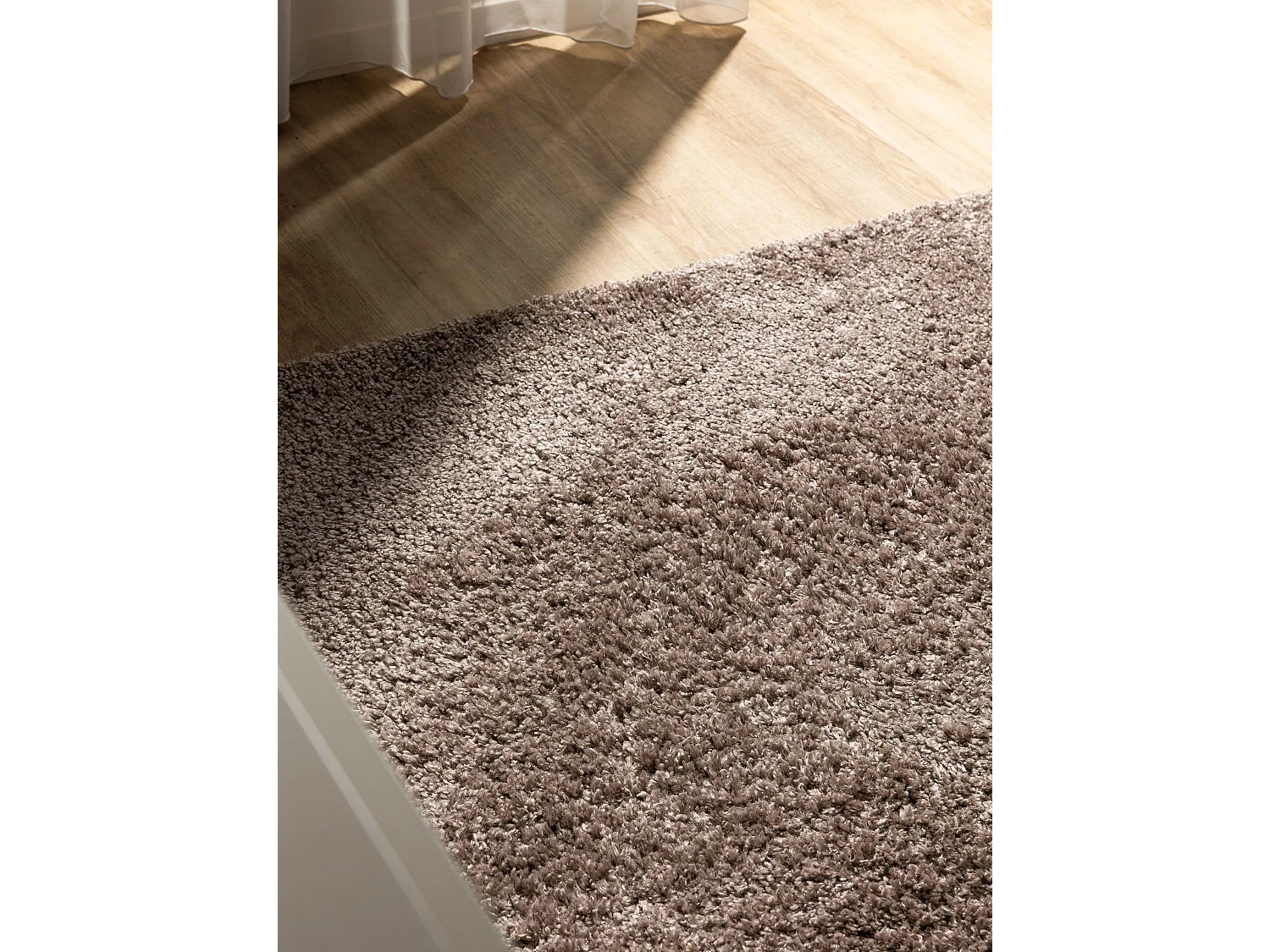 Tapis à poils longs Soho Taupe 200x200 cm