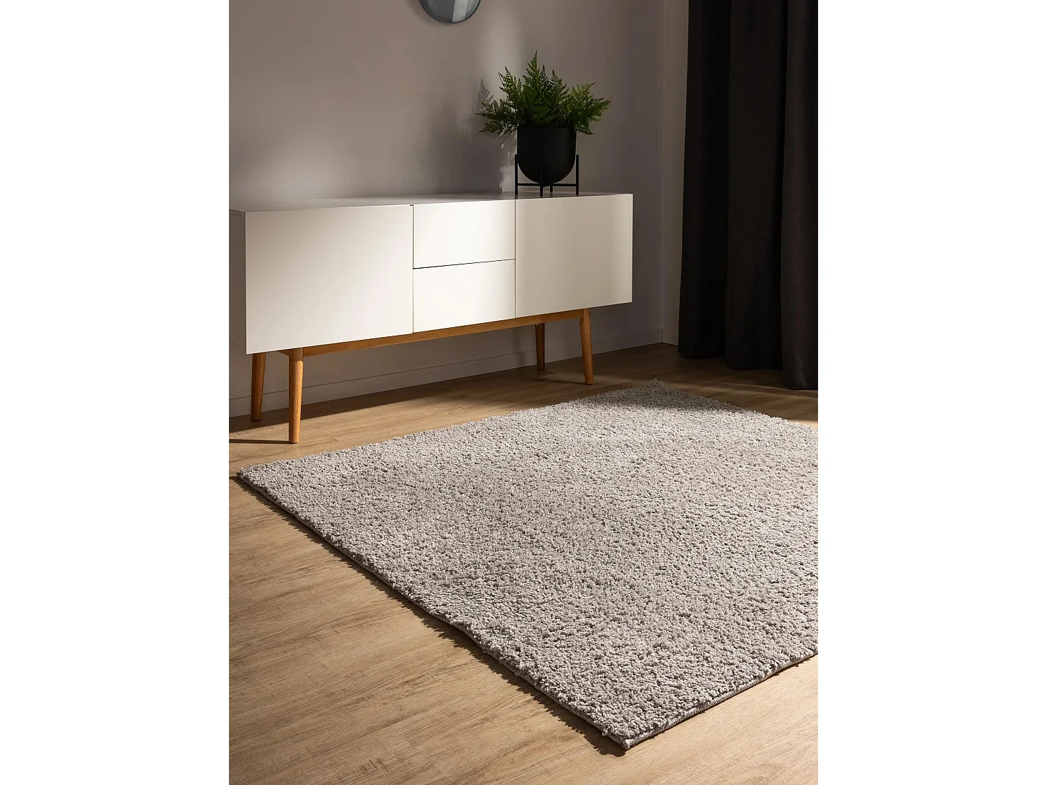Tapis à poils longs Soho Gris clair 200x200 cm