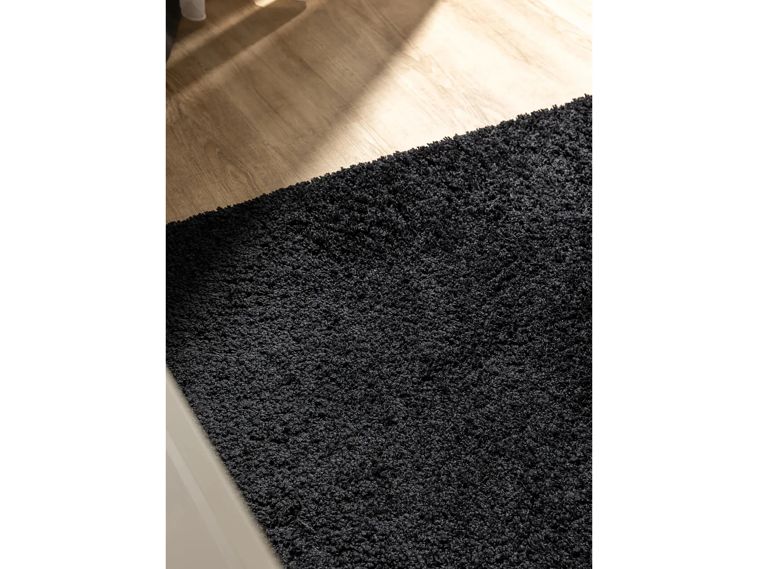 Tapis à poils longs Soho Noir 160x160 cm