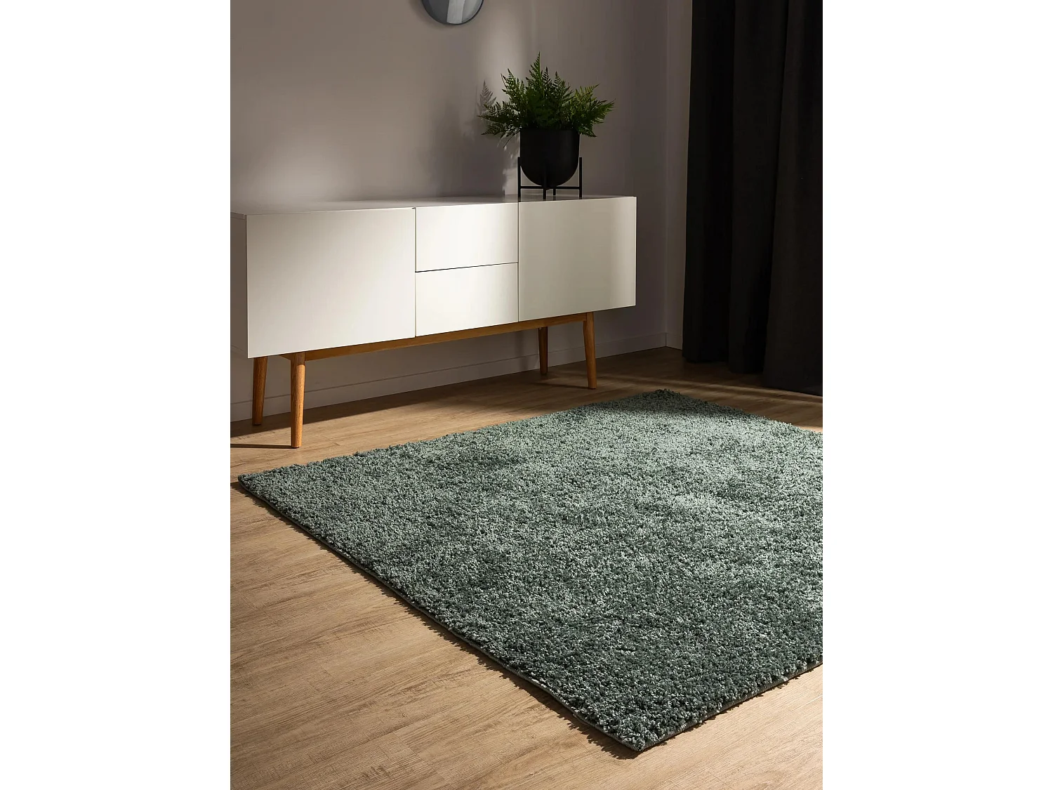 Tapis à poils longs Soho Vert clair 160x160 cm