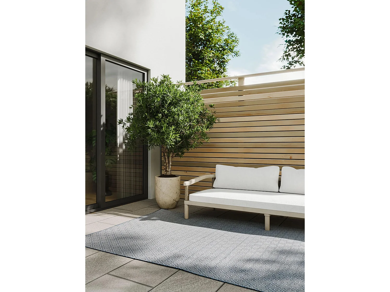 Tapis d'extérieur & intérieur Lou Bleu 120x170 cm