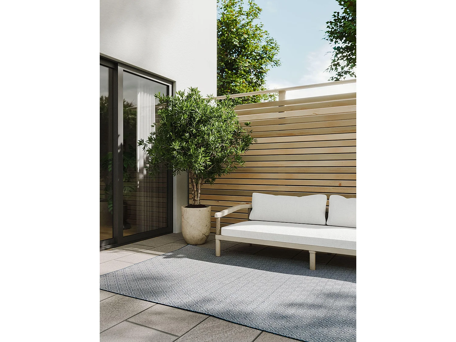 Tapis d'extérieur & intérieur Lou Bleu 160x230 cm