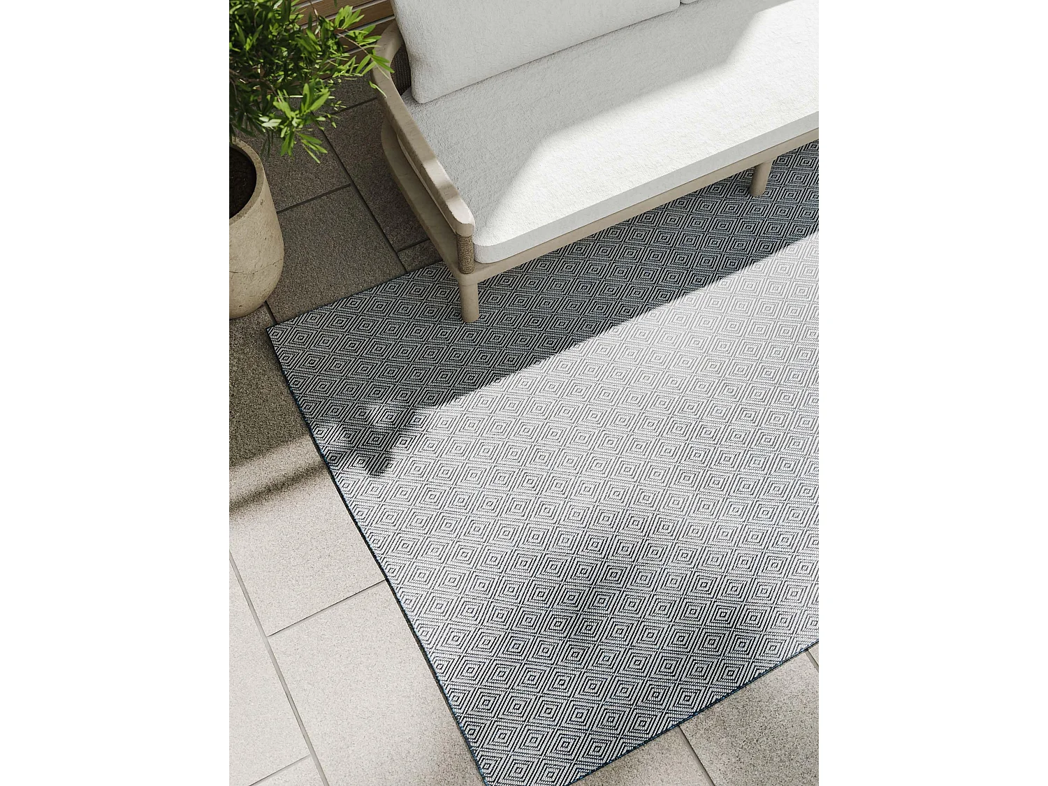 Tapis d'extérieur & intérieur Lou Bleu 300x400 cm