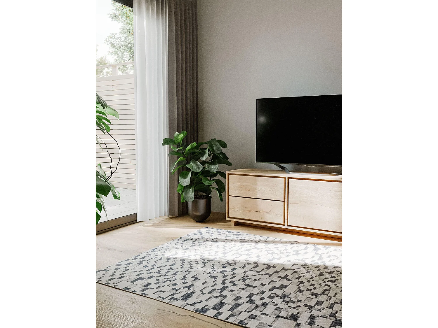 Tapis d'extérieur & intérieur Kaleo Bleu/Blanc 240x350 cm