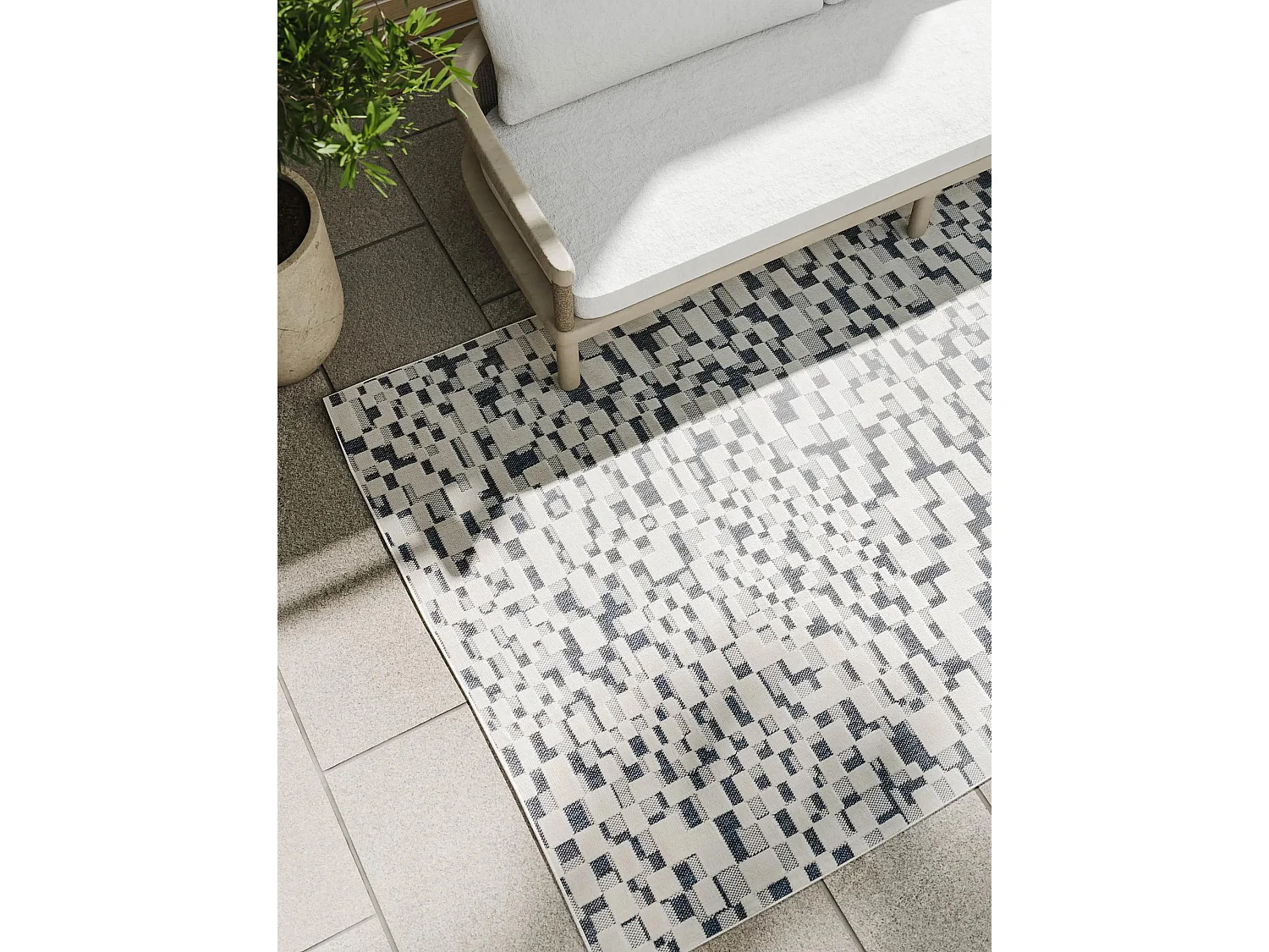 Tapis d'extérieur & intérieur Kaleo Bleu/Blanc 240x350 cm
