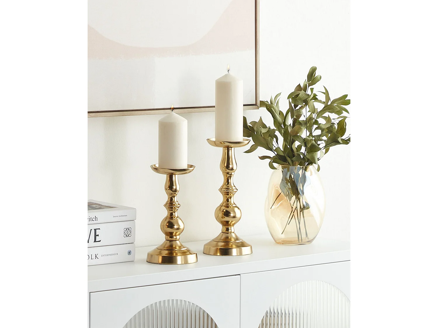 Porta candela DIRIN Set di 2 Oro 23/27 cm