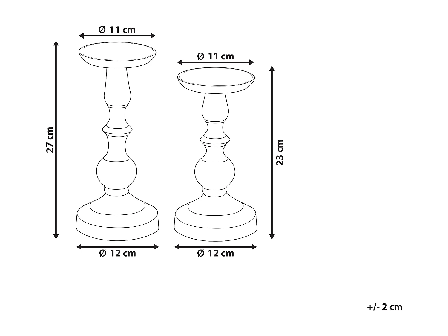 Porta candela DIRIN Set di 2 Oro 23/27 cm