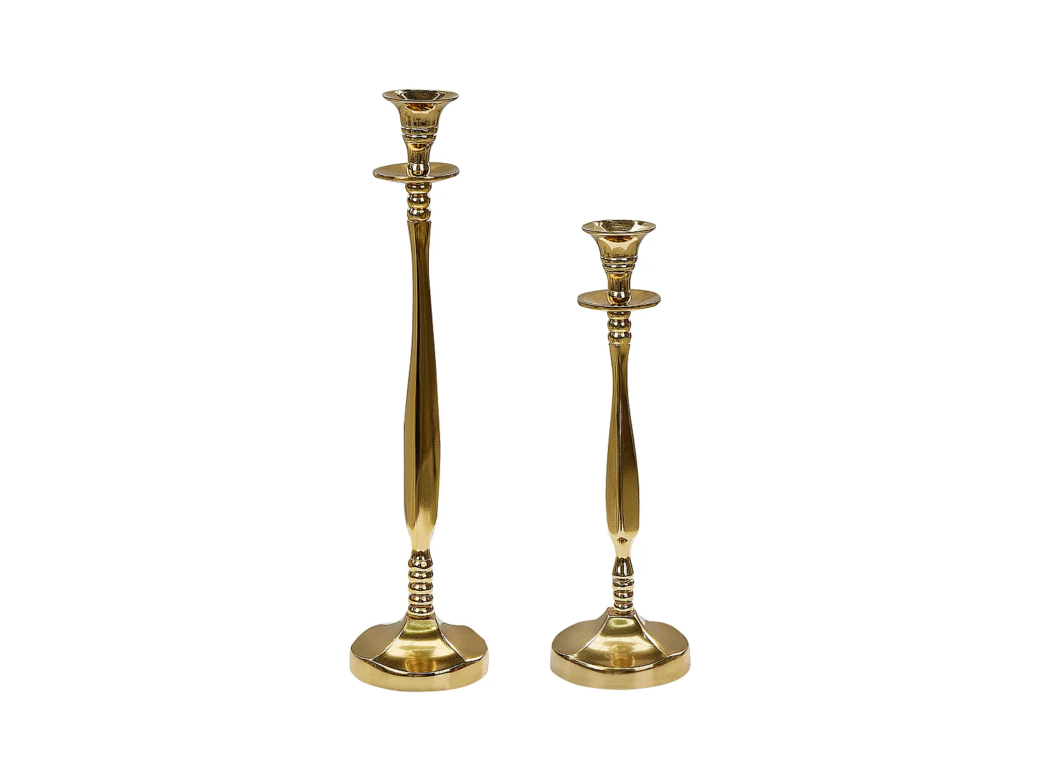 Lot de 2 bougeoirs TIRAH Métal 31/36 cm Doré