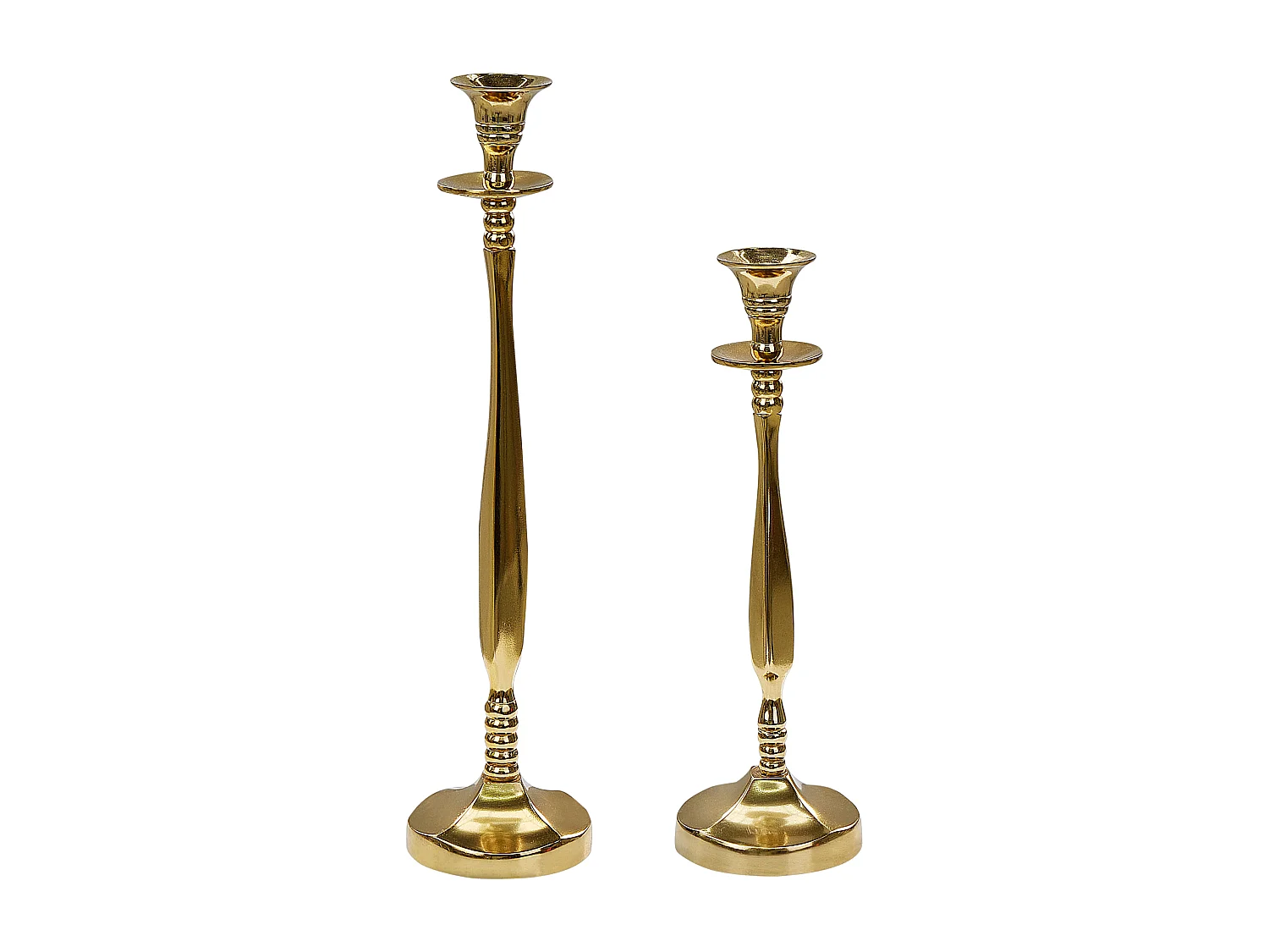 Lot de 2 bougeoirs TIRAH Métal 31/36 cm Doré