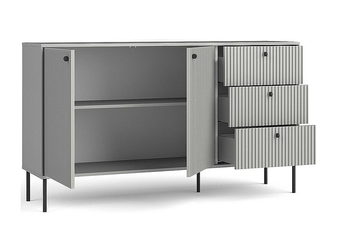 Klein Buffet met 2 Deuren 3 Laden - Eetkamer / Woonkamer - Collectie ISIS - Kleur grijs