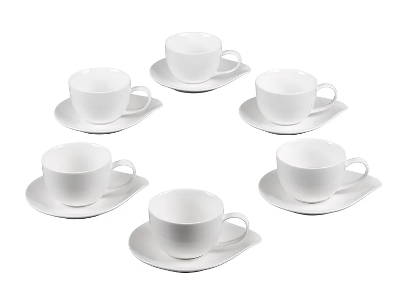 Coffret de 6 tasses à café avec sous tasses 10 cl Pétale