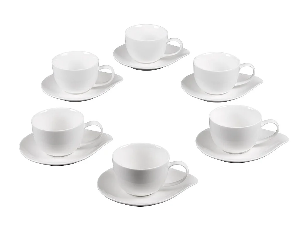 Coffret de 6 tasses à café avec sous tasses 10 cl Pétale