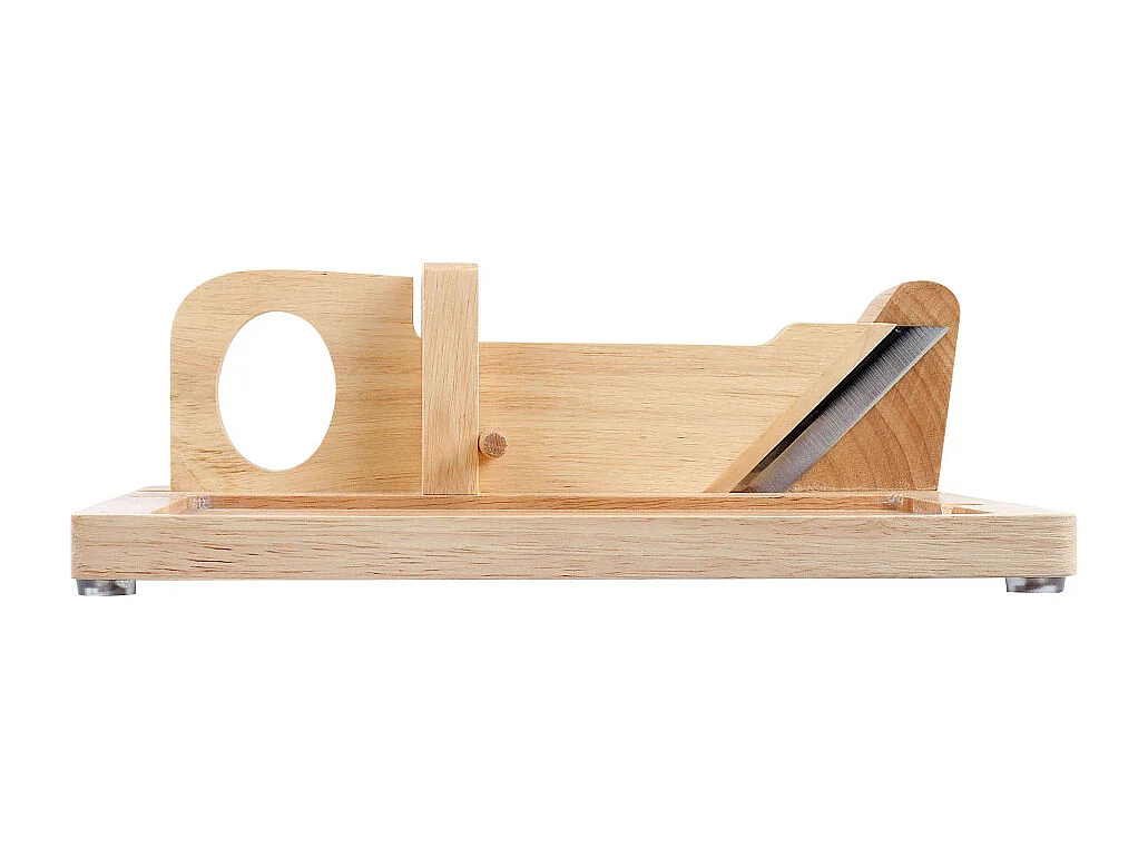 Guillotine à saucisson en bois avec plateau ardoise