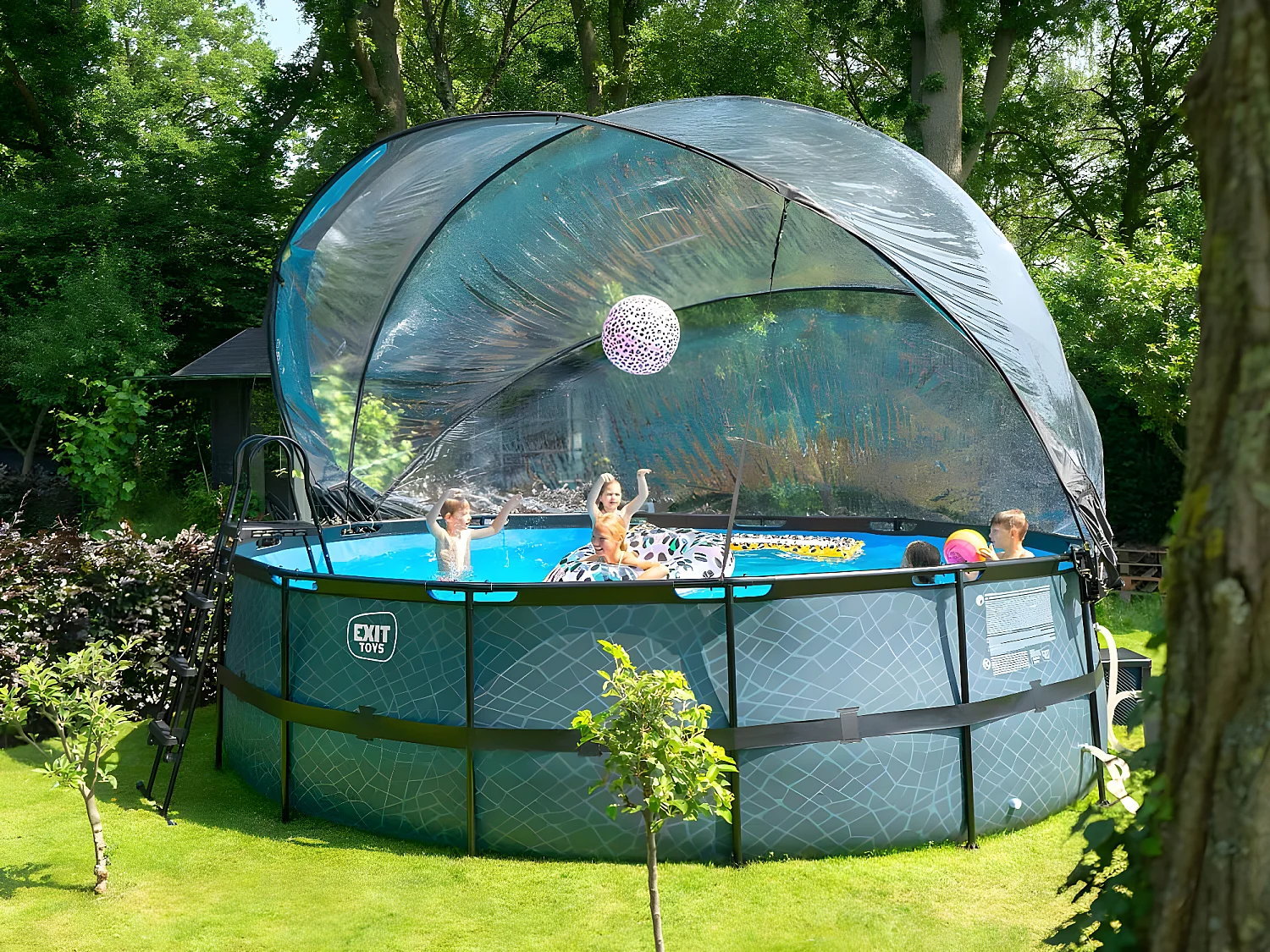 Dôme pour piscine tubulaire ronde de Ø 4,75 à 4,95 m - Exit Toys