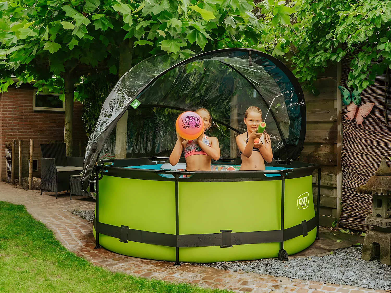 Dôme pour piscine tubulaire ronde de Ø 2,40 à 2,55 m - Exit Toys