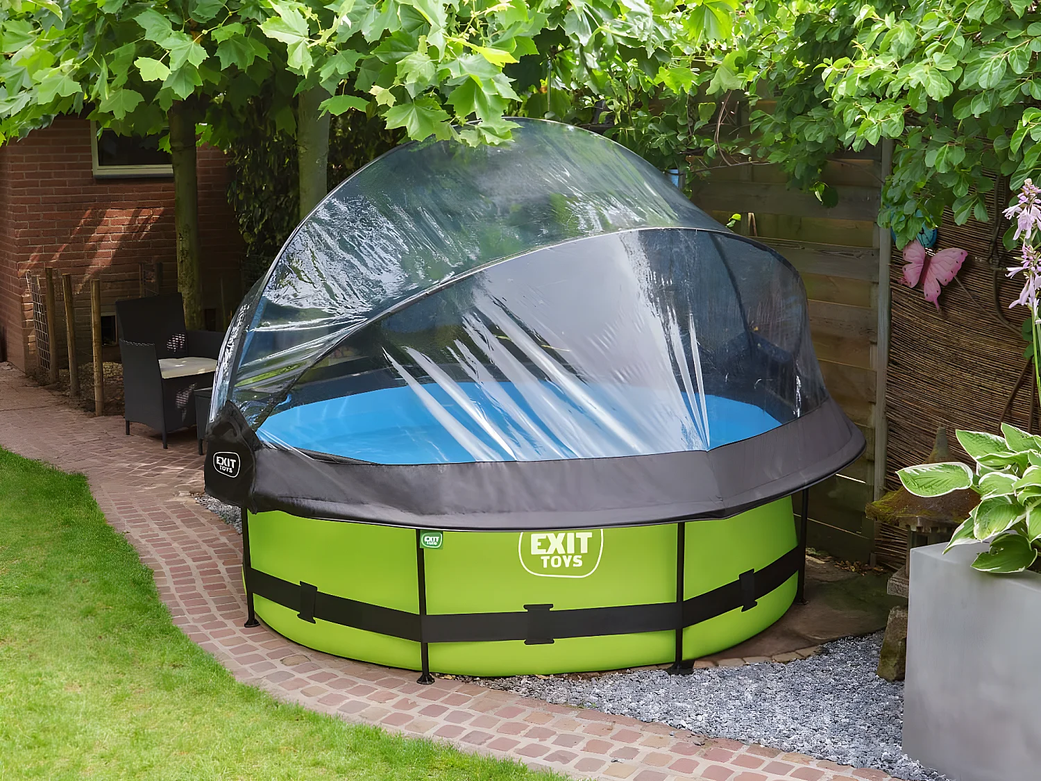 Dôme pour piscine tubulaire ronde de Ø 2,40 à 2,55 m - Exit Toys