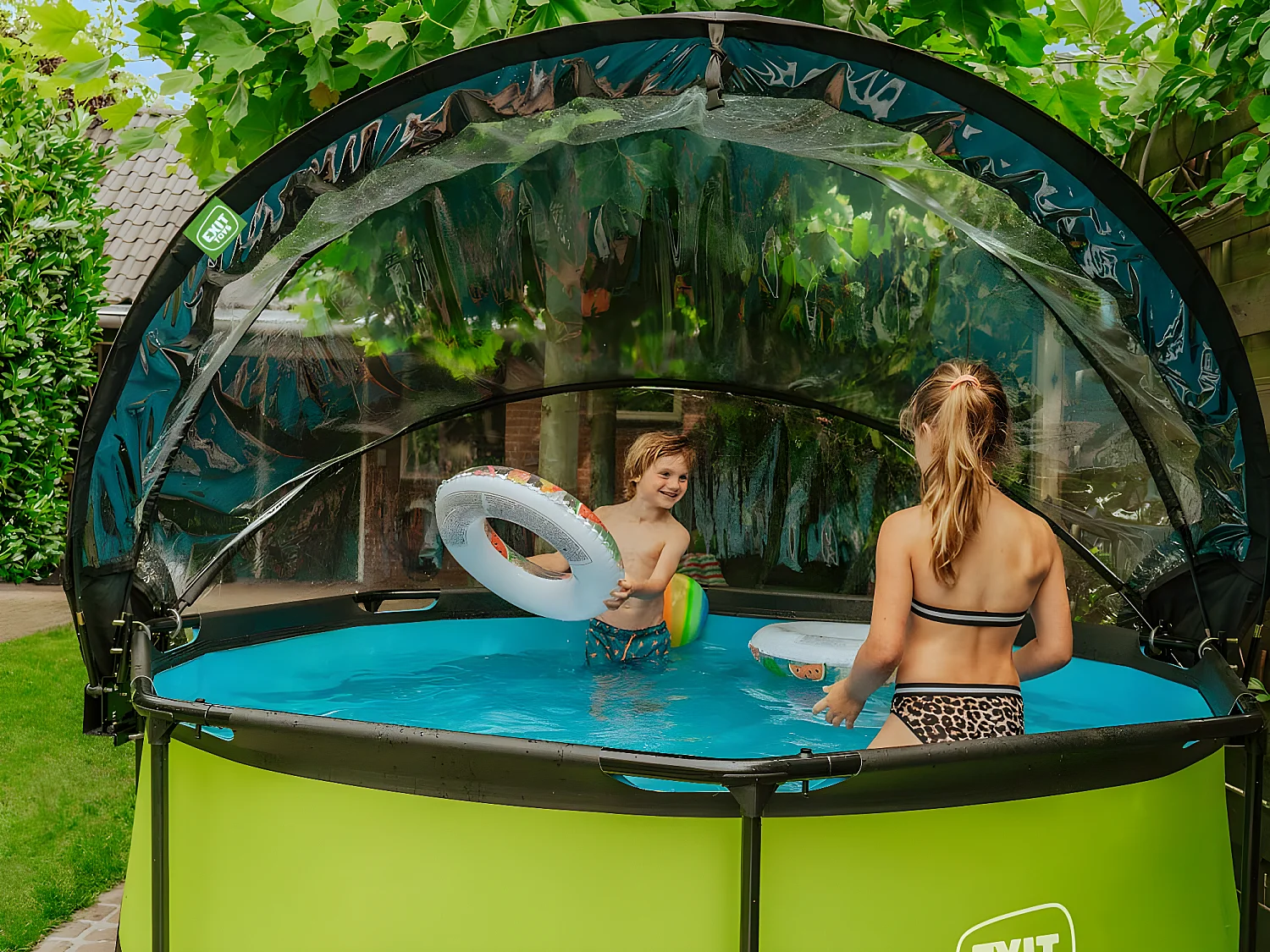 Dôme pour piscine tubulaire ronde de Ø 2,40 à 2,55 m - Exit Toys