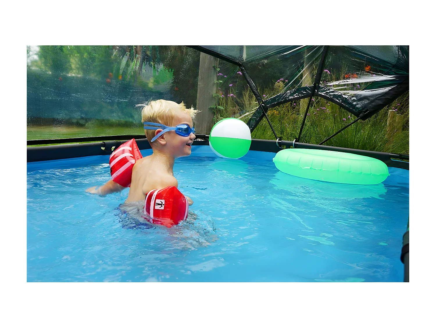 Dôme pour piscine tubulaire rectangulaire 2,20 x 1,50 m - Exit Toys