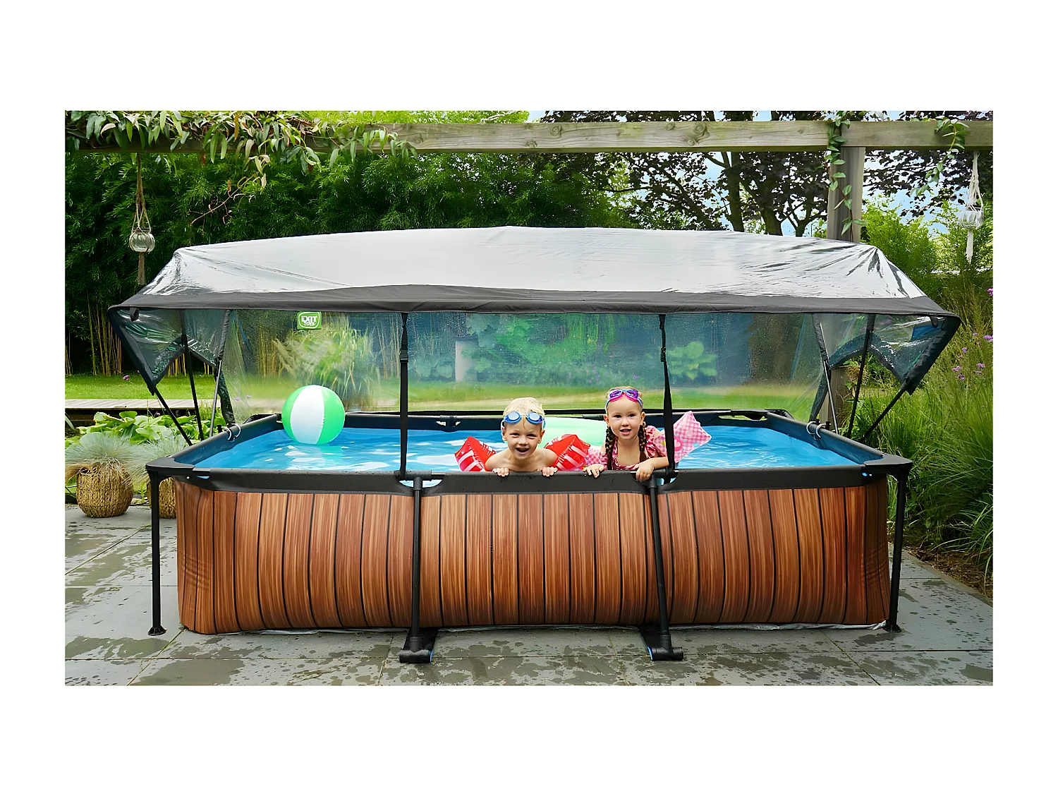 Dôme pour piscine tubulaire rectangulaire 3,00 x 2,00 m - Exit Toys