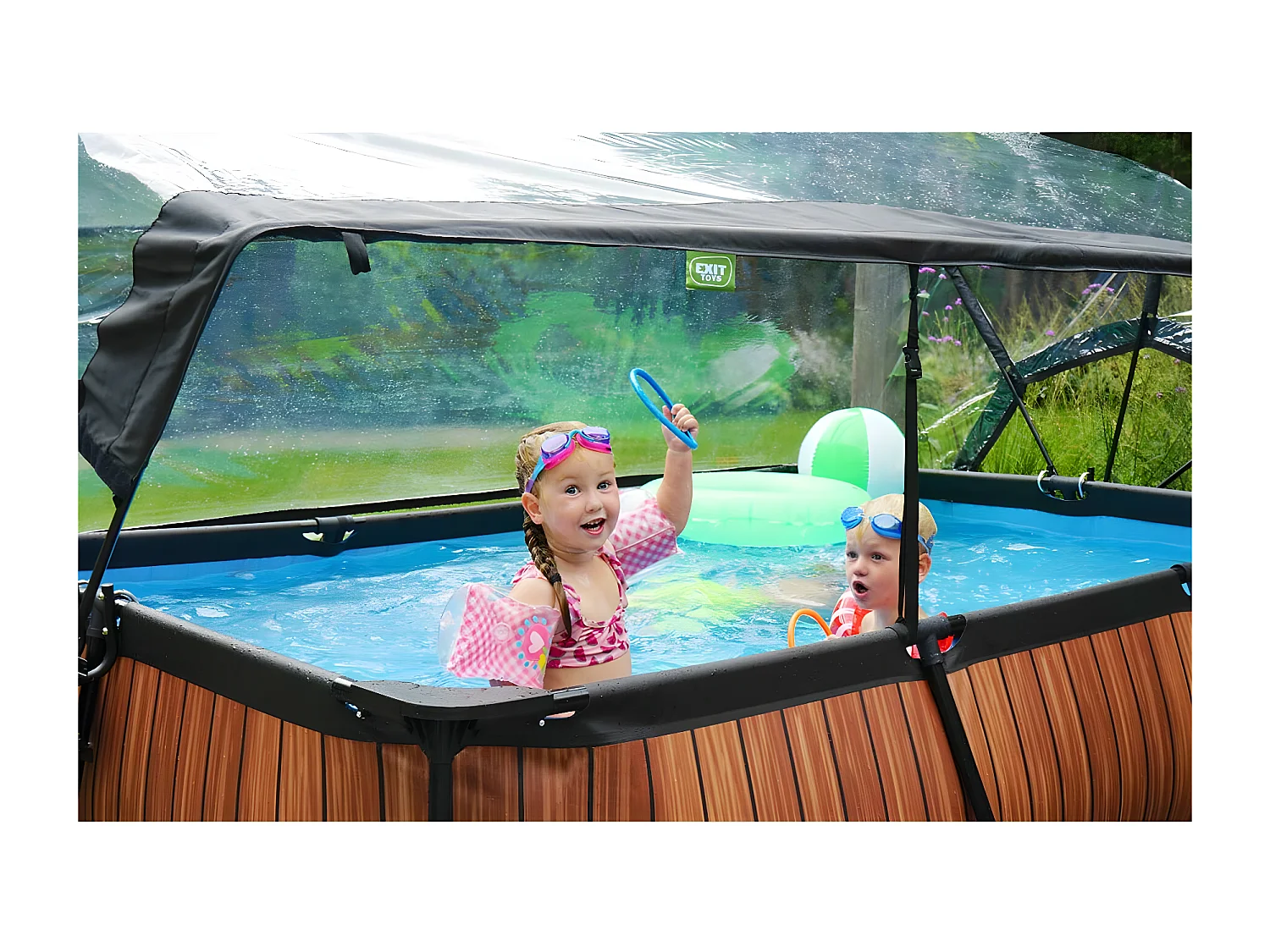 Dôme pour piscine tubulaire rectangulaire 3,00 x 2,00 m - Exit Toys