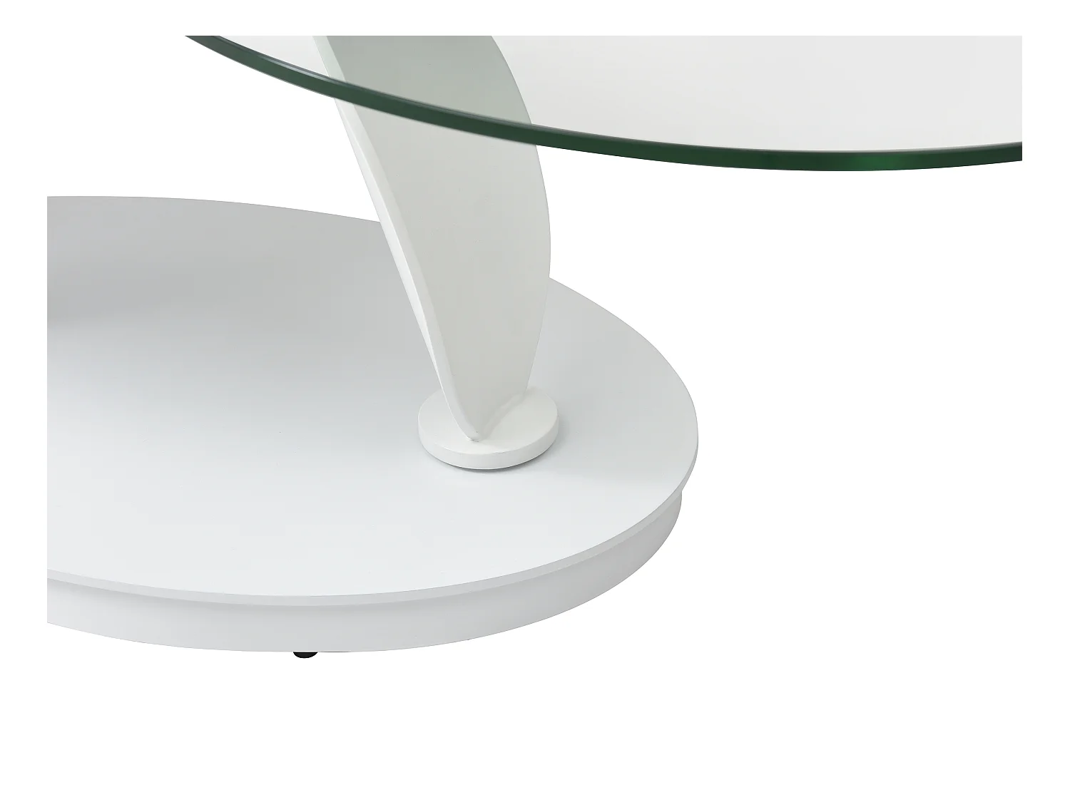 Salontafel met draaiende bladen in keramiek, gehard glas en metaal - Witte marmerlook - MANEYA van Maison Céphy