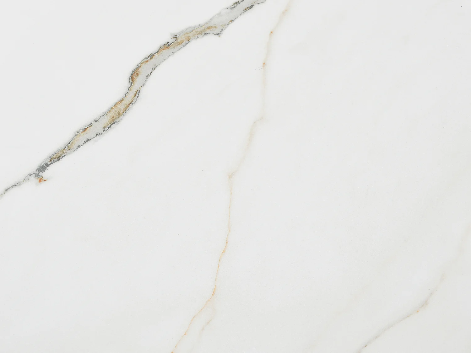 Beistelltisch - Keramik & taupefarbenes Metall - Marmor-Optik Weiß - JOLINE von Maison Céphy