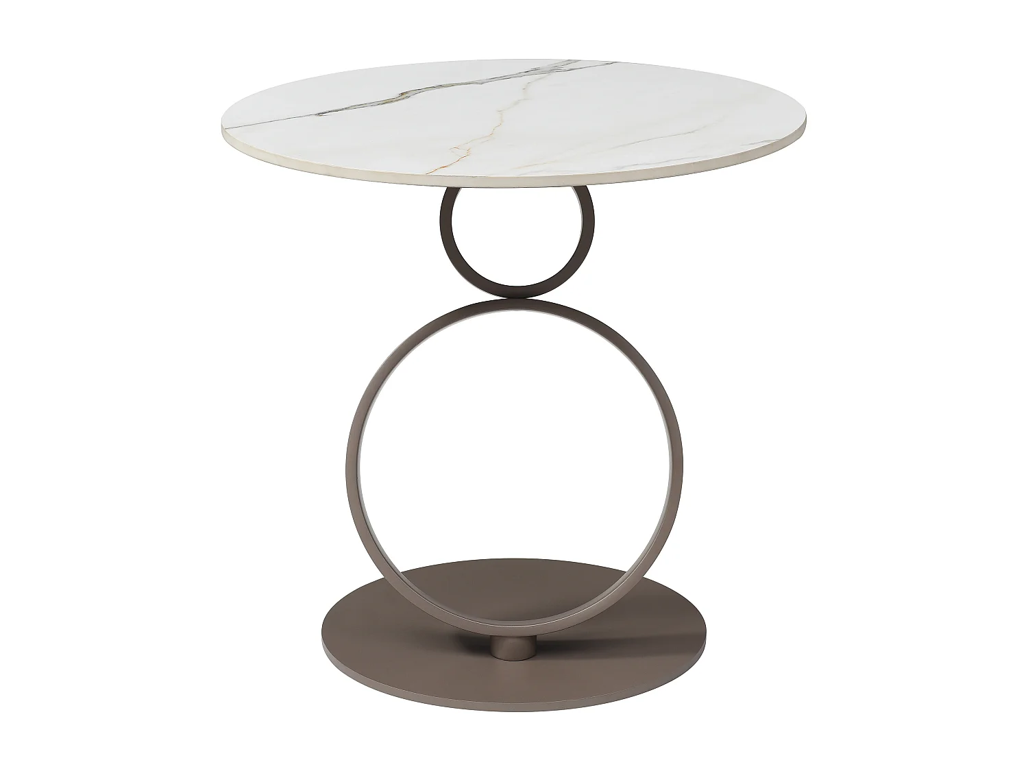 Sidebord i keramikk og taupemetall - Hvit marmoreffekt - JOLINE fra Maison Céphy