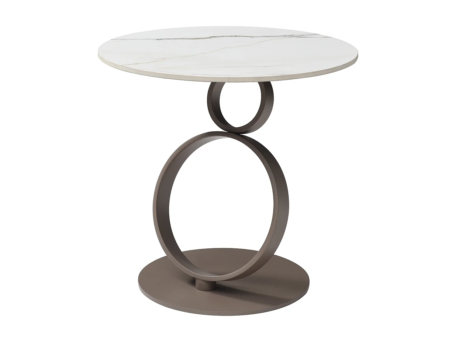 Sidebord i keramikk og taupemetall - Hvit marmoreffekt - JOLINE fra Maison Céphy