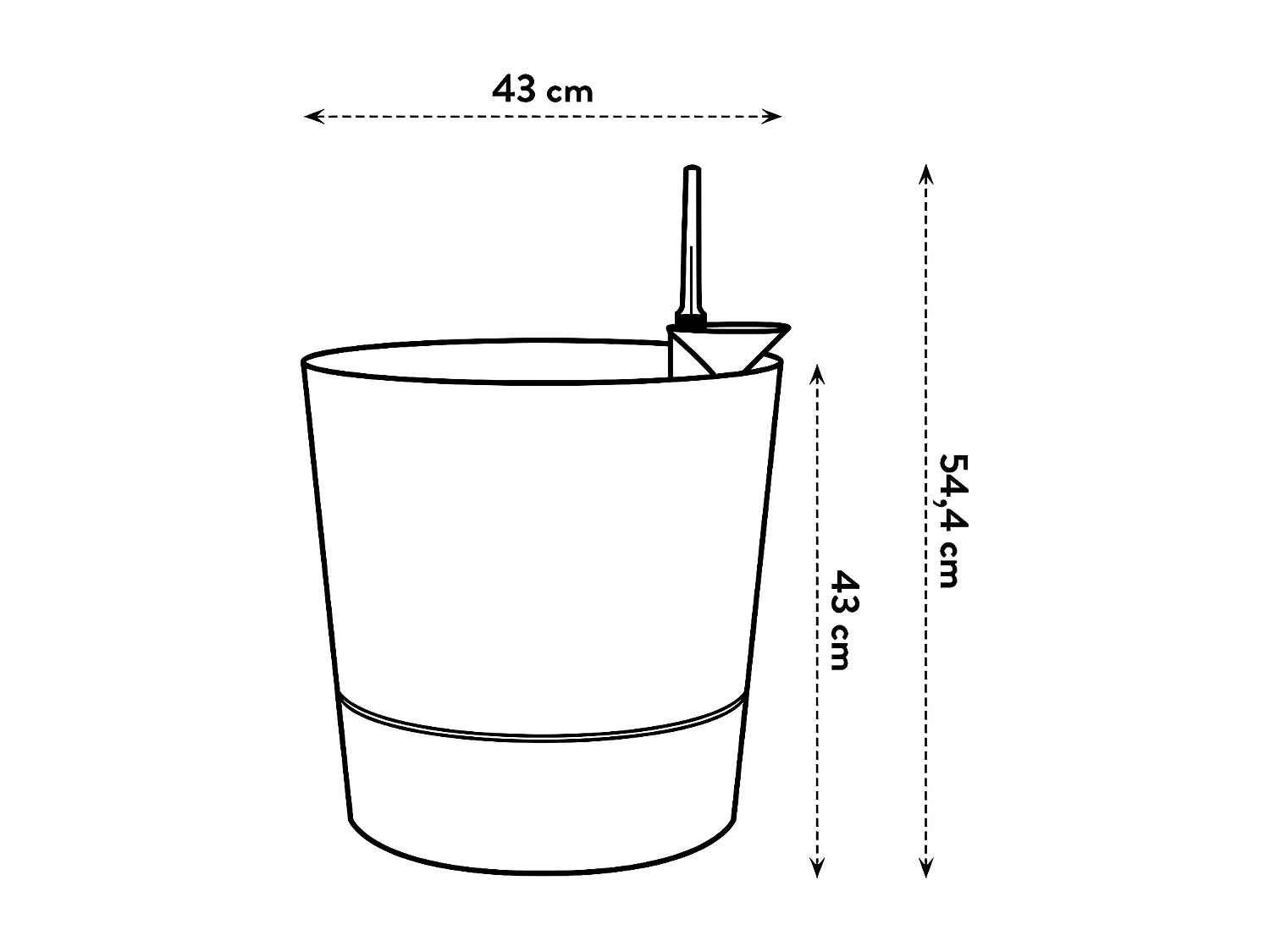 Pot de fleurs rond extérieur/intérieur Ø 43 cm Elho Aqua Care Greensense gris ciment