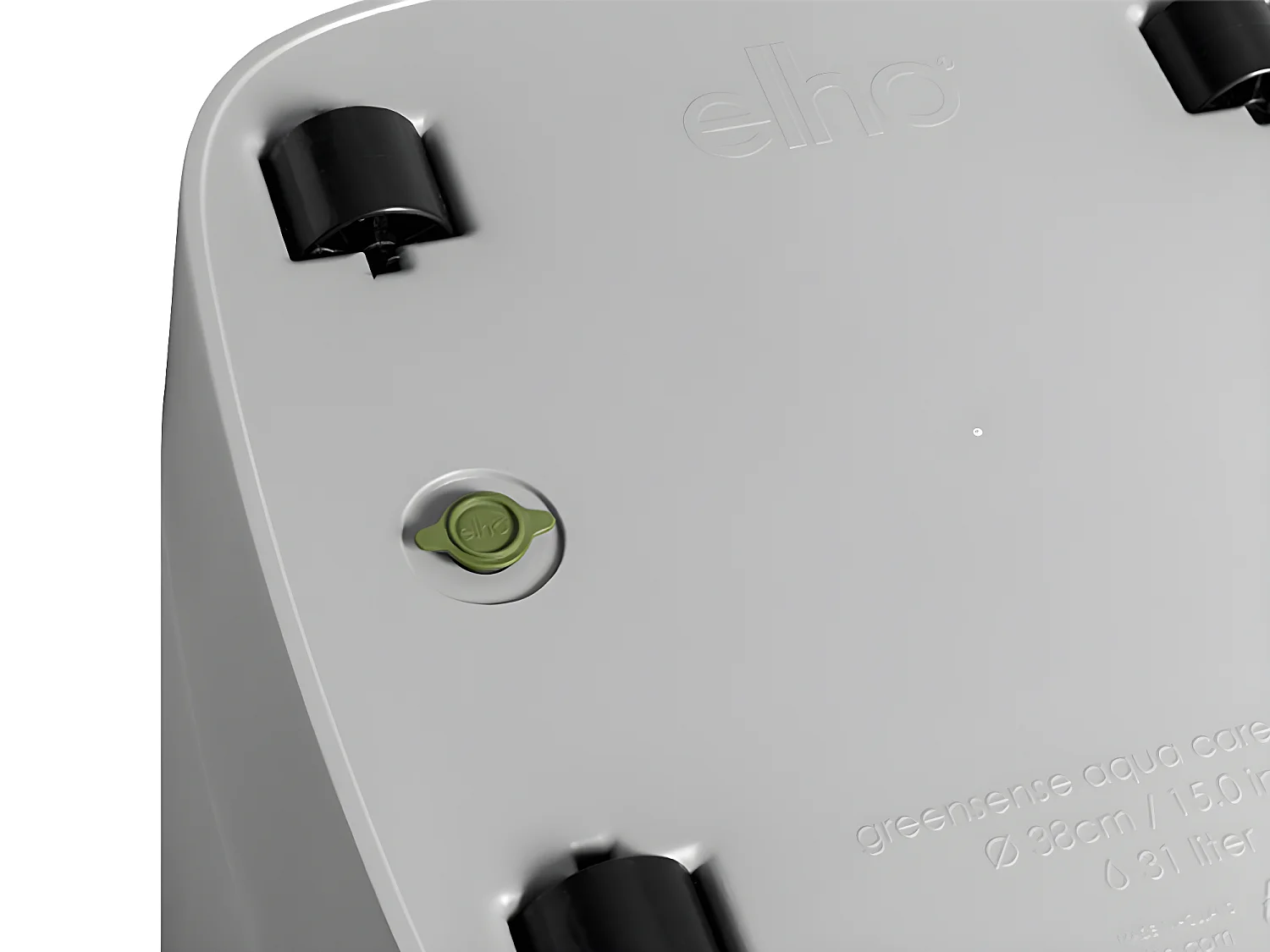 Pot de fleurs carré extérieur/intérieur 30 x 30 cm Elho Aqua Care Greensense gris ciment