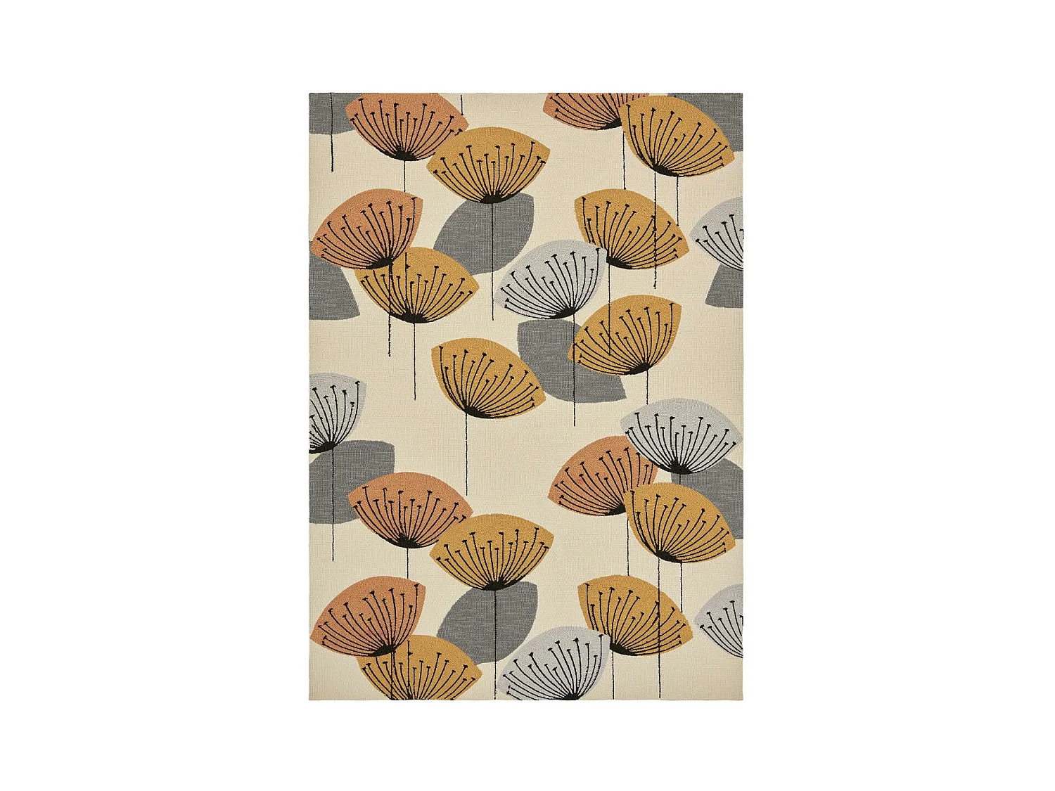 Tapis extérieur 200x280 tissé kilim beige et orange DANDELEXT