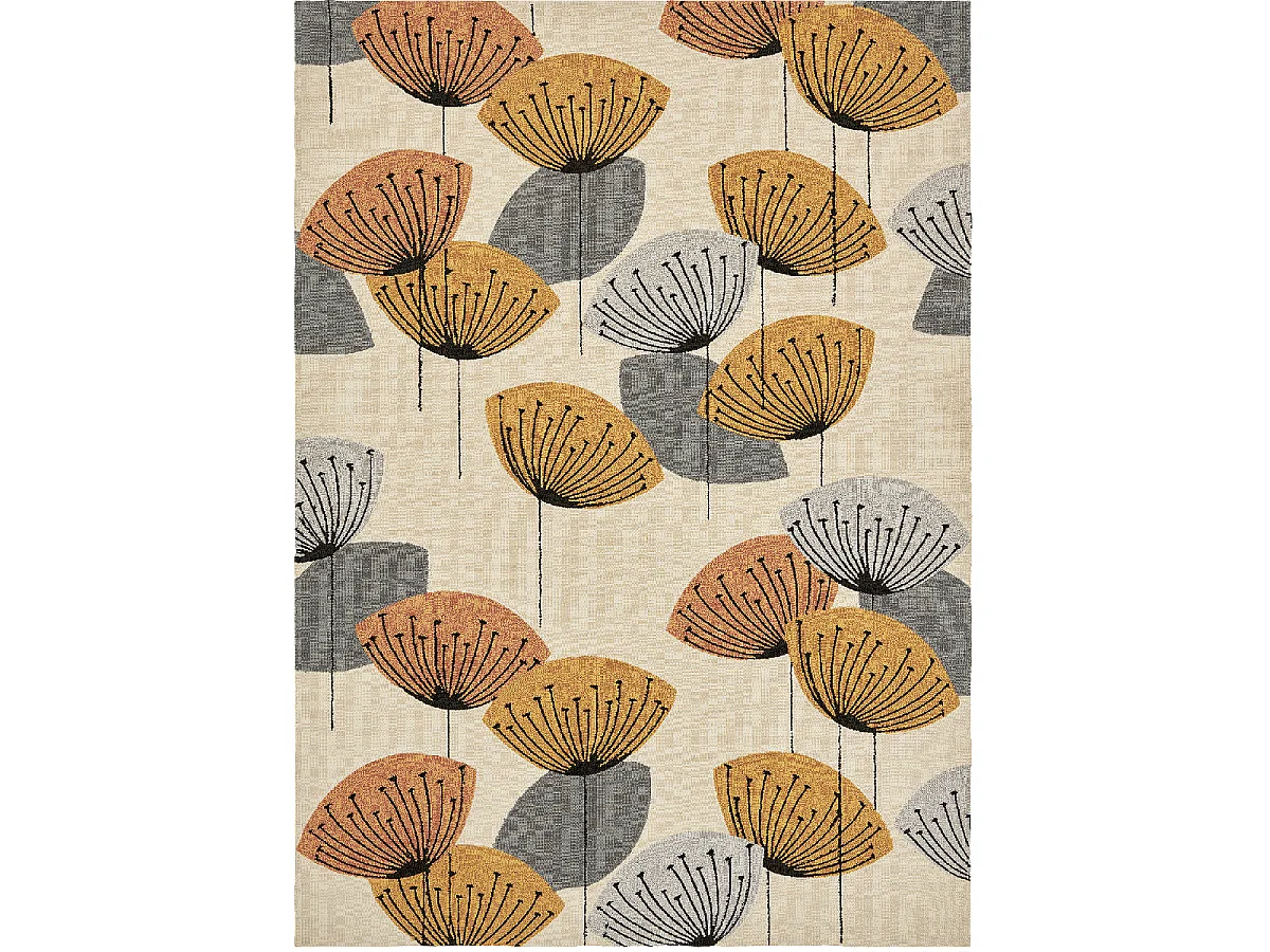 Tapis extérieur 200x280 tissé kilim beige et orange DANDELEXT